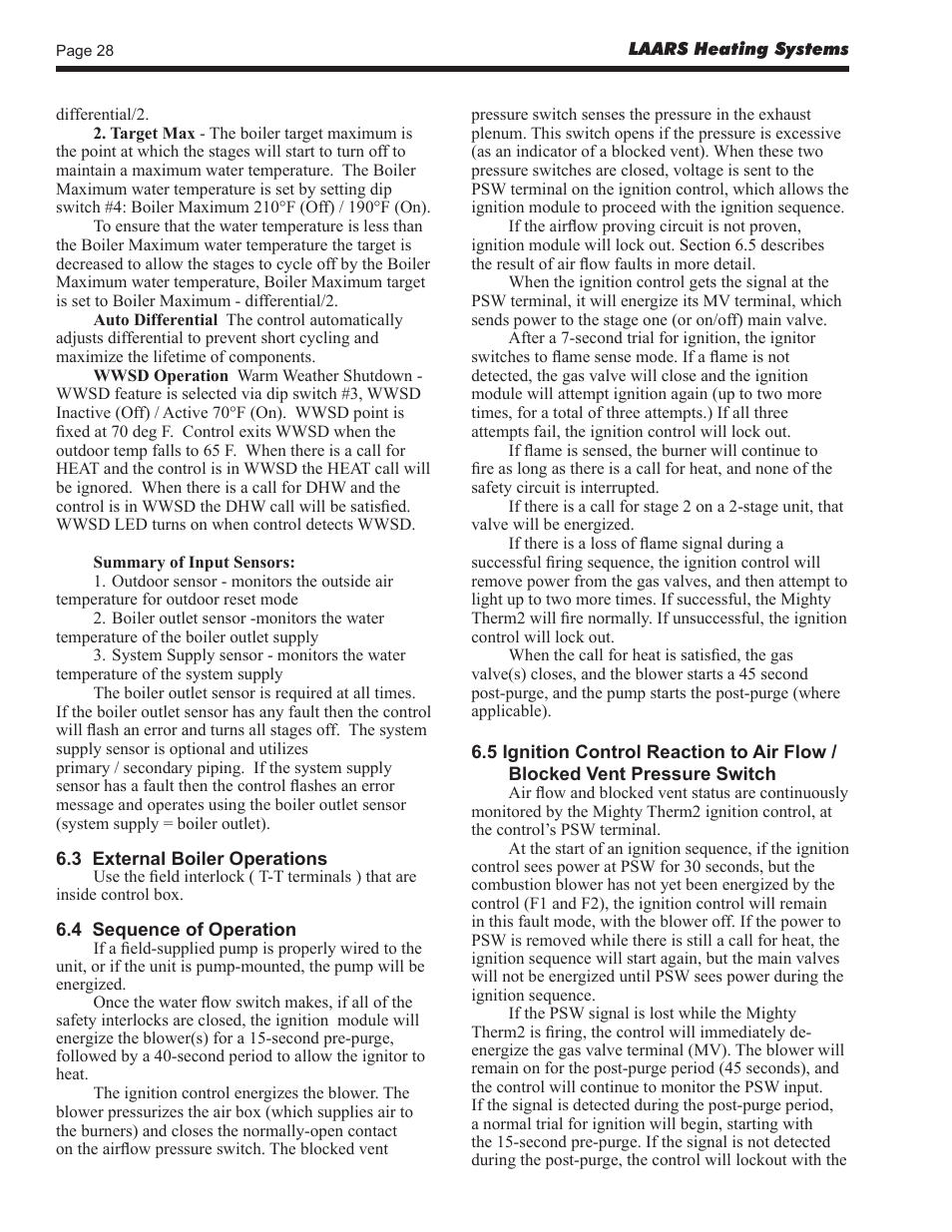LAARS Mighty Therm2 MT2V (Sizes 200, 300, 400) - Install and Operating Manual User Manual | Page 28 / 42