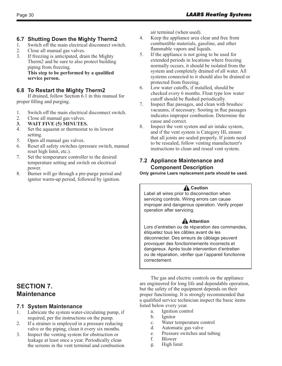 LAARS Mighty Therm2 MT2V (Sizes 200, 300, 400) - Install and Operating Manual User Manual | Page 30 / 42