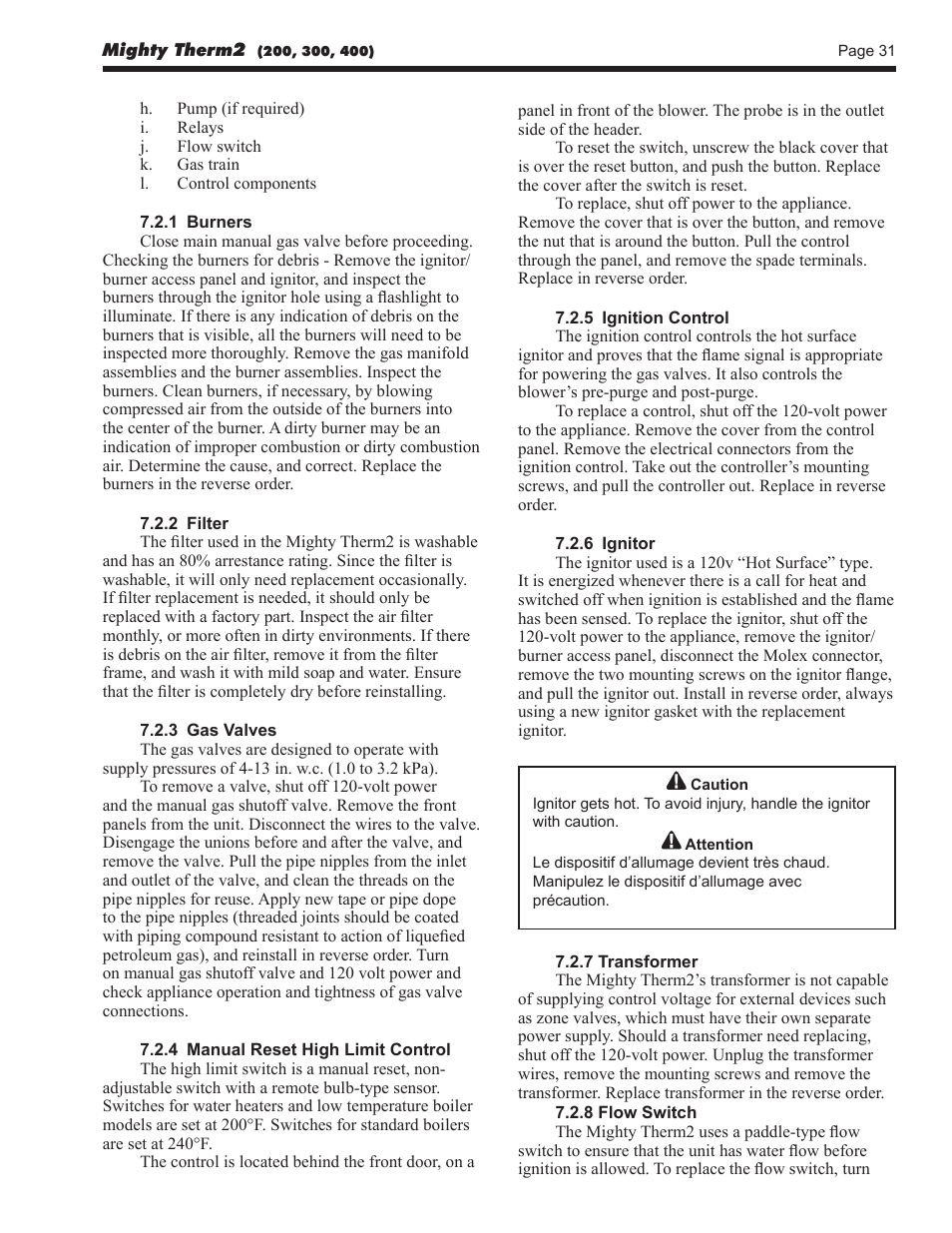 LAARS Mighty Therm2 MT2V (Sizes 200, 300, 400) - Install and Operating Manual User Manual | Page 31 / 42