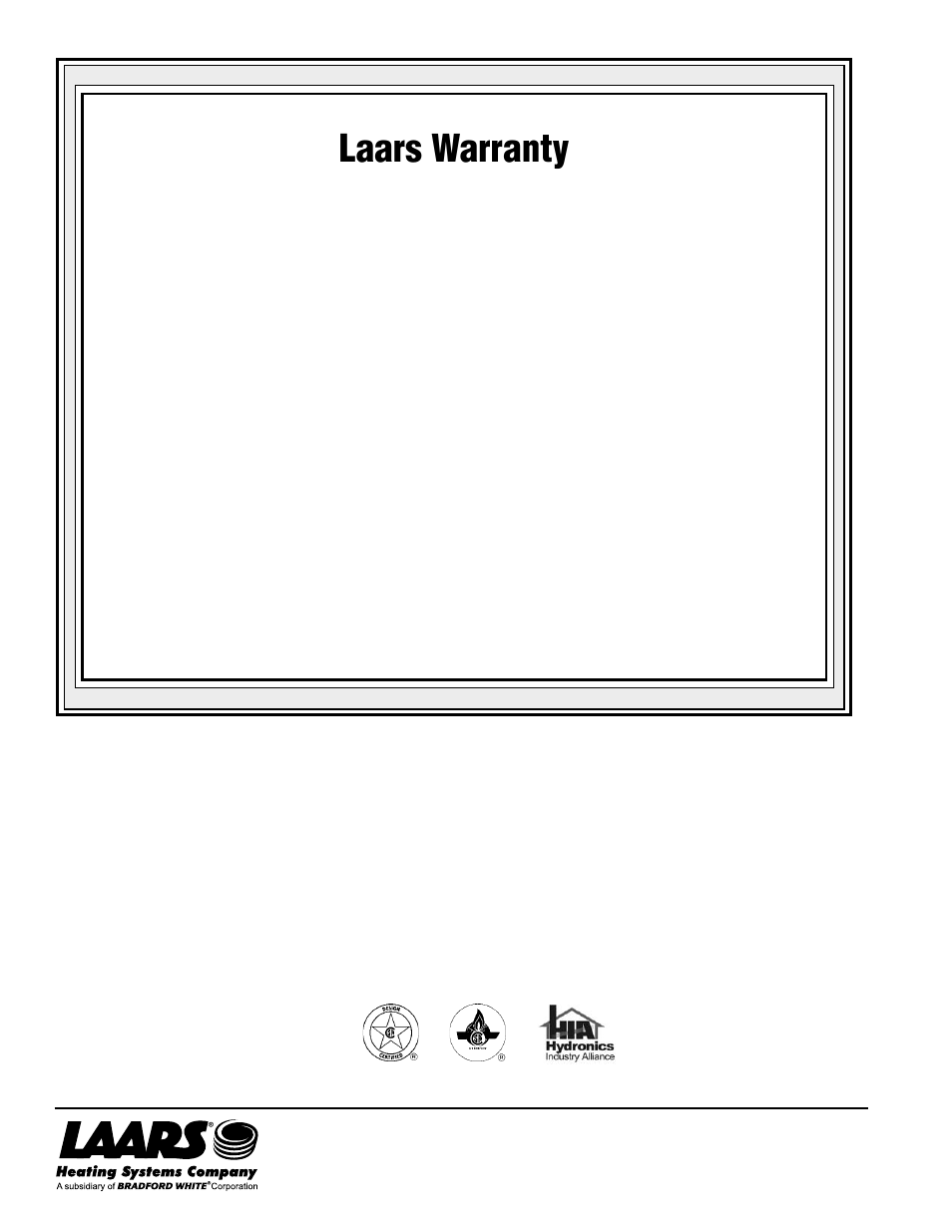 Laars warranty, Mighty venter power vent system | LAARS Mighty Venter MV5 (Sizes 500-1825) - Install and Operating Manual User Manual | Page 12 / 12