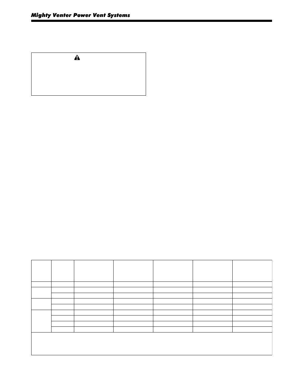 1a. sizing, 1b. installer cautions, Mighty venter power vent systems | LAARS Mighty Venter MV5 (Sizes 500-1825) - Install and Operating Manual User Manual | Page 3 / 12