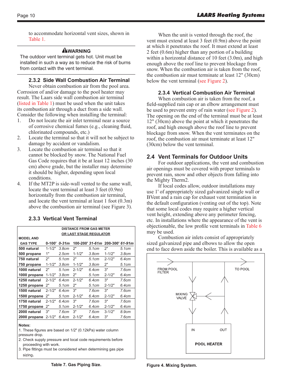 LAARS Mighty Therm2 MT2P (Sizes 500–2000 MBTU/h) - Install and Operating Manual User Manual | Page 10 / 32