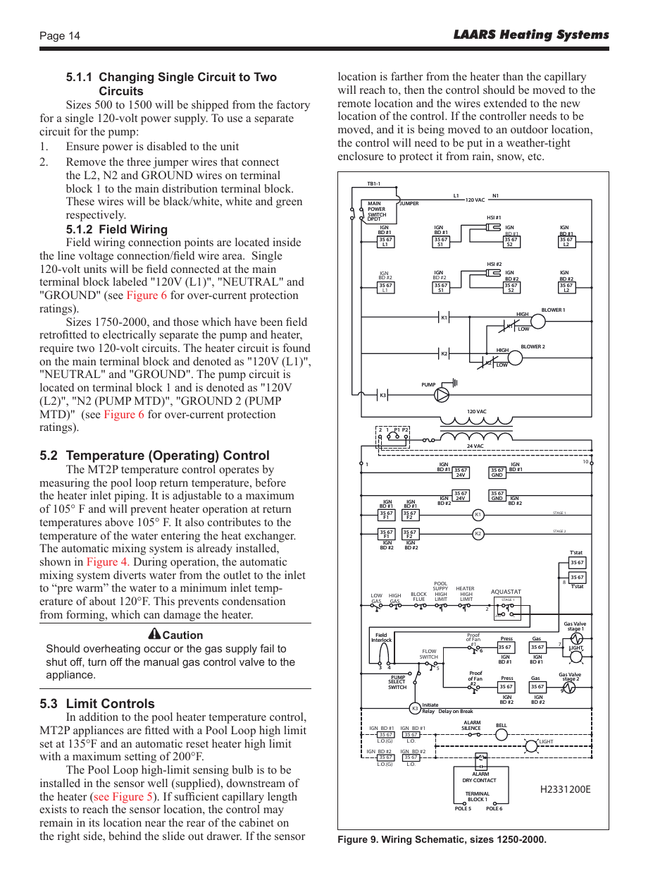 2 temperature (operating) control, 3 limit controls, Laars heating systems | Page 14 | LAARS Mighty Therm2 MT2P (Sizes 500–2000 MBTU/h) - Install and Operating Manual User Manual | Page 14 / 32