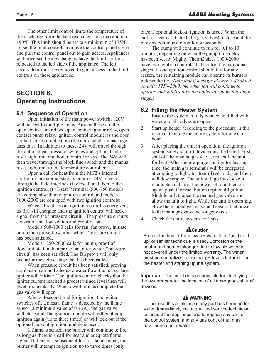 LAARS Mighty Therm2 MT2P (Sizes 500–2000 MBTU/h) - Install and Operating Manual User Manual | Page 18 / 32