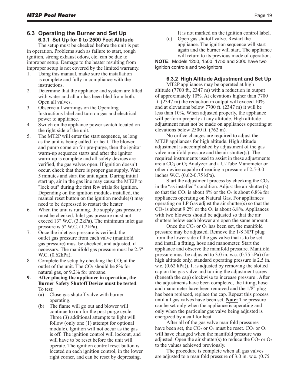LAARS Mighty Therm2 MT2P (Sizes 500–2000 MBTU/h) - Install and Operating Manual User Manual | Page 19 / 32