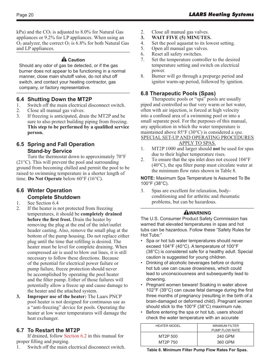 LAARS Mighty Therm2 MT2P (Sizes 500–2000 MBTU/h) - Install and Operating Manual User Manual | Page 20 / 32