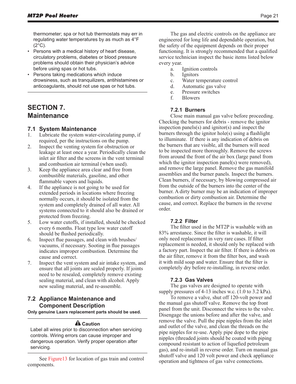LAARS Mighty Therm2 MT2P (Sizes 500–2000 MBTU/h) - Install and Operating Manual User Manual | Page 21 / 32