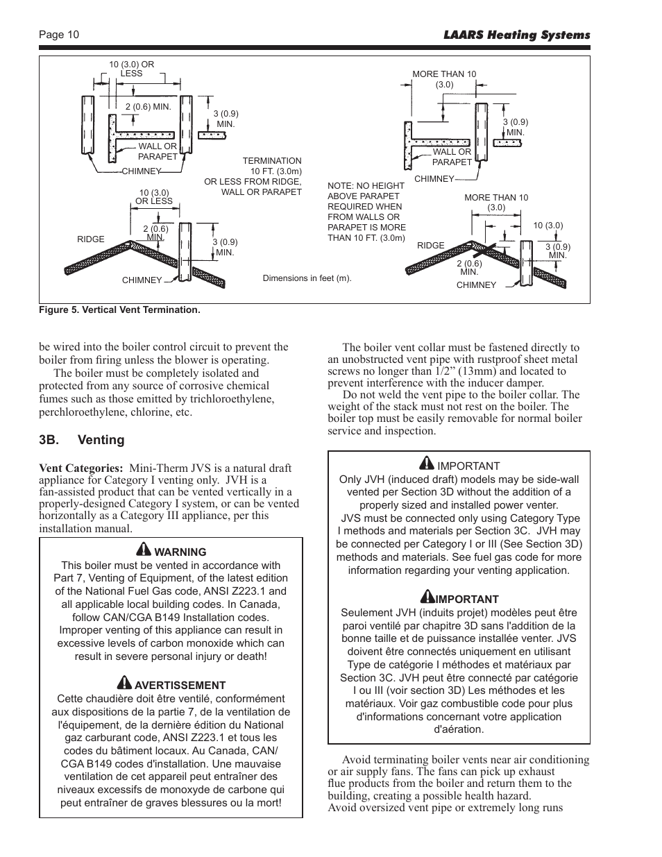 3b. venting | LAARS Mini-Therm JVS (Sizes 50-225) - Install and Operating Manual User Manual | Page 10 / 40