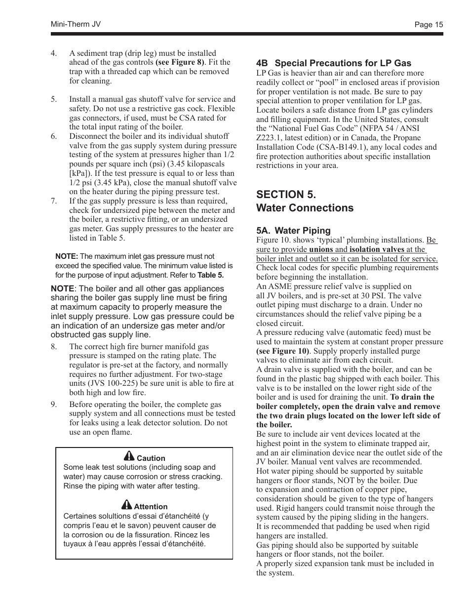 LAARS Mini-Therm JVS (Sizes 50-225) - Install and Operating Manual User Manual | Page 15 / 40