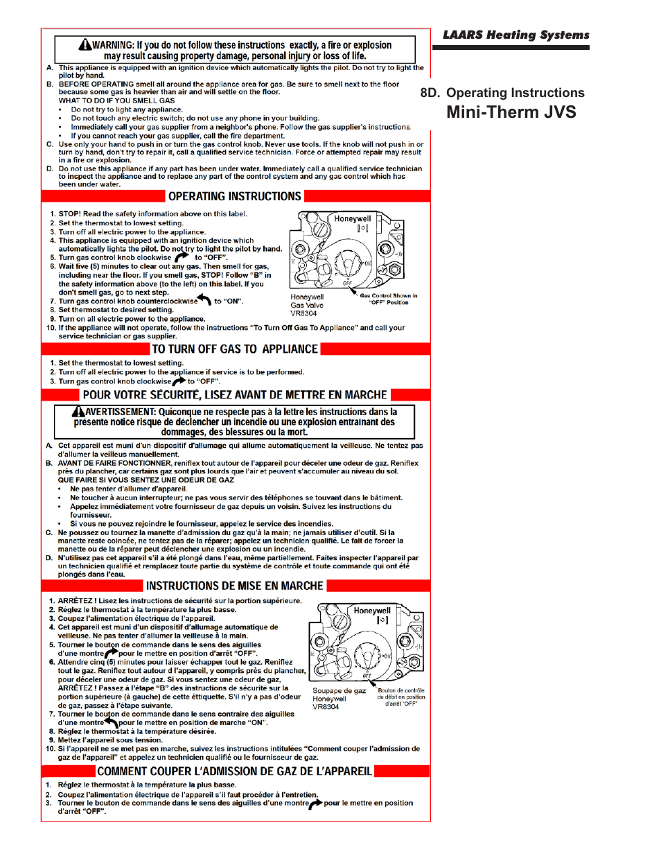 Mini-therm jvs | LAARS Mini-Therm JVS (Sizes 50-225) - Install and Operating Manual User Manual | Page 28 / 40