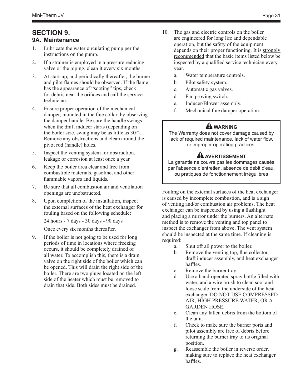 LAARS Mini-Therm JVS (Sizes 50-225) - Install and Operating Manual User Manual | Page 31 / 40