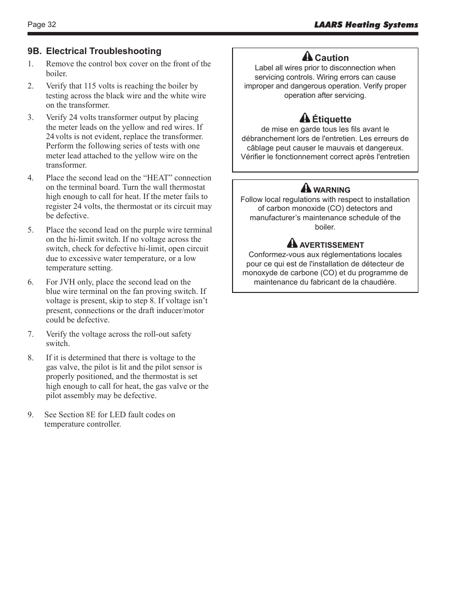 LAARS Mini-Therm JVS (Sizes 50-225) - Install and Operating Manual User Manual | Page 32 / 40