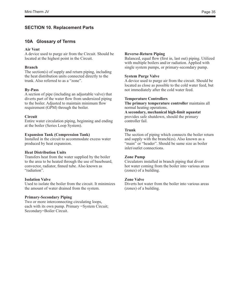 LAARS Mini-Therm JVS (Sizes 50-225) - Install and Operating Manual User Manual | Page 35 / 40