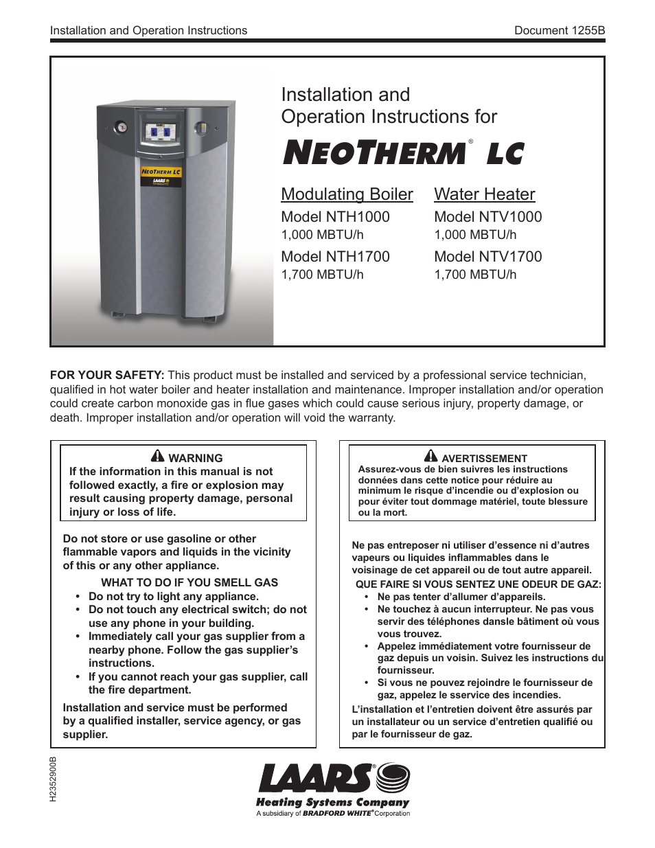 LAARS NeoTherm LC NTV1700 - Install and Operating Manual User Manual | 140 pages