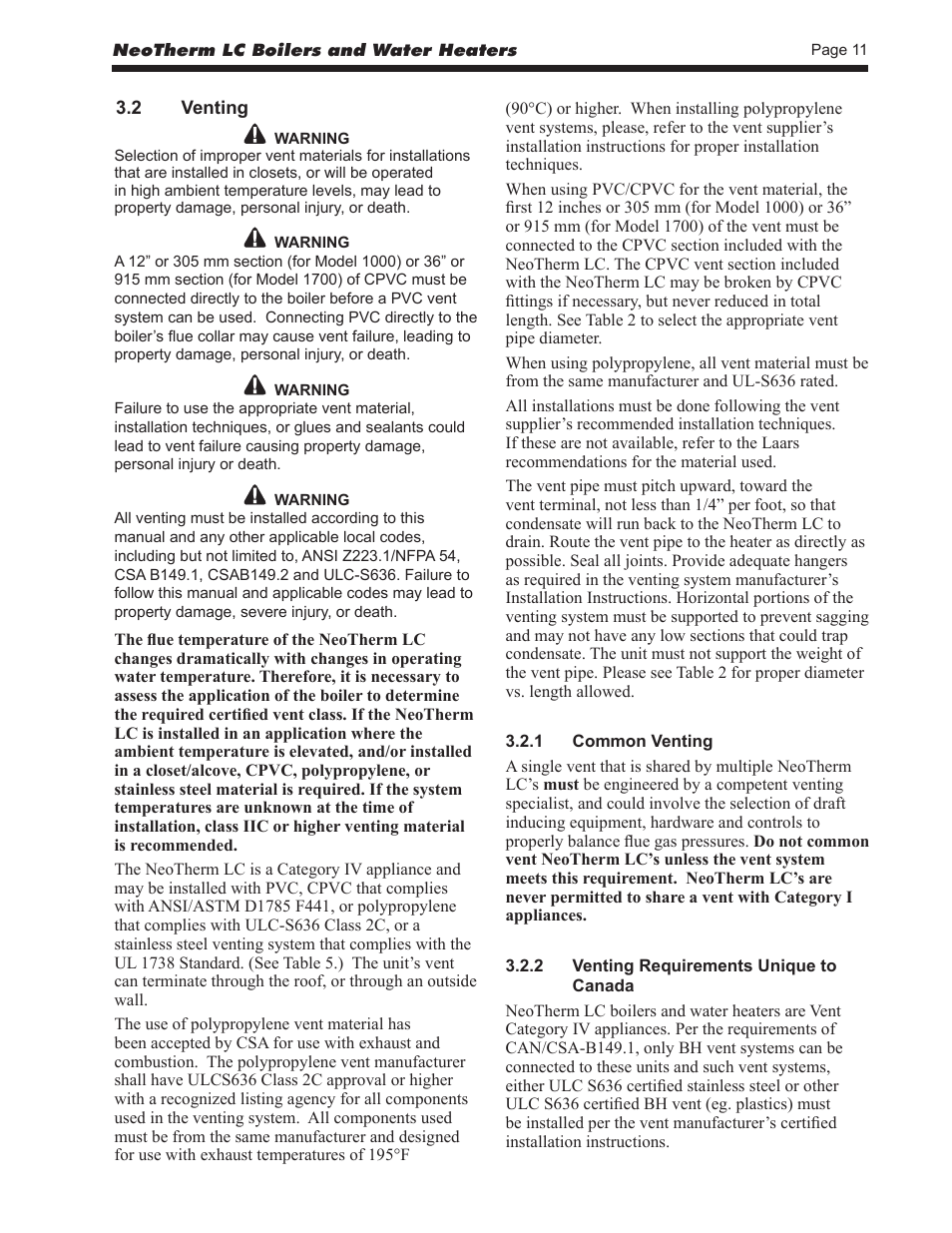 LAARS NeoTherm LC NTV1700 - Install and Operating Manual User Manual | Page 15 / 140