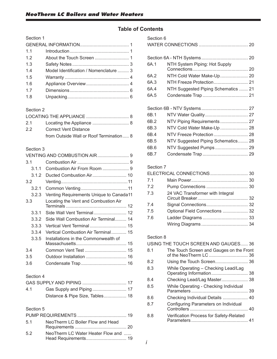 LAARS NeoTherm LC NTV1700 - Install and Operating Manual User Manual | Page 2 / 140