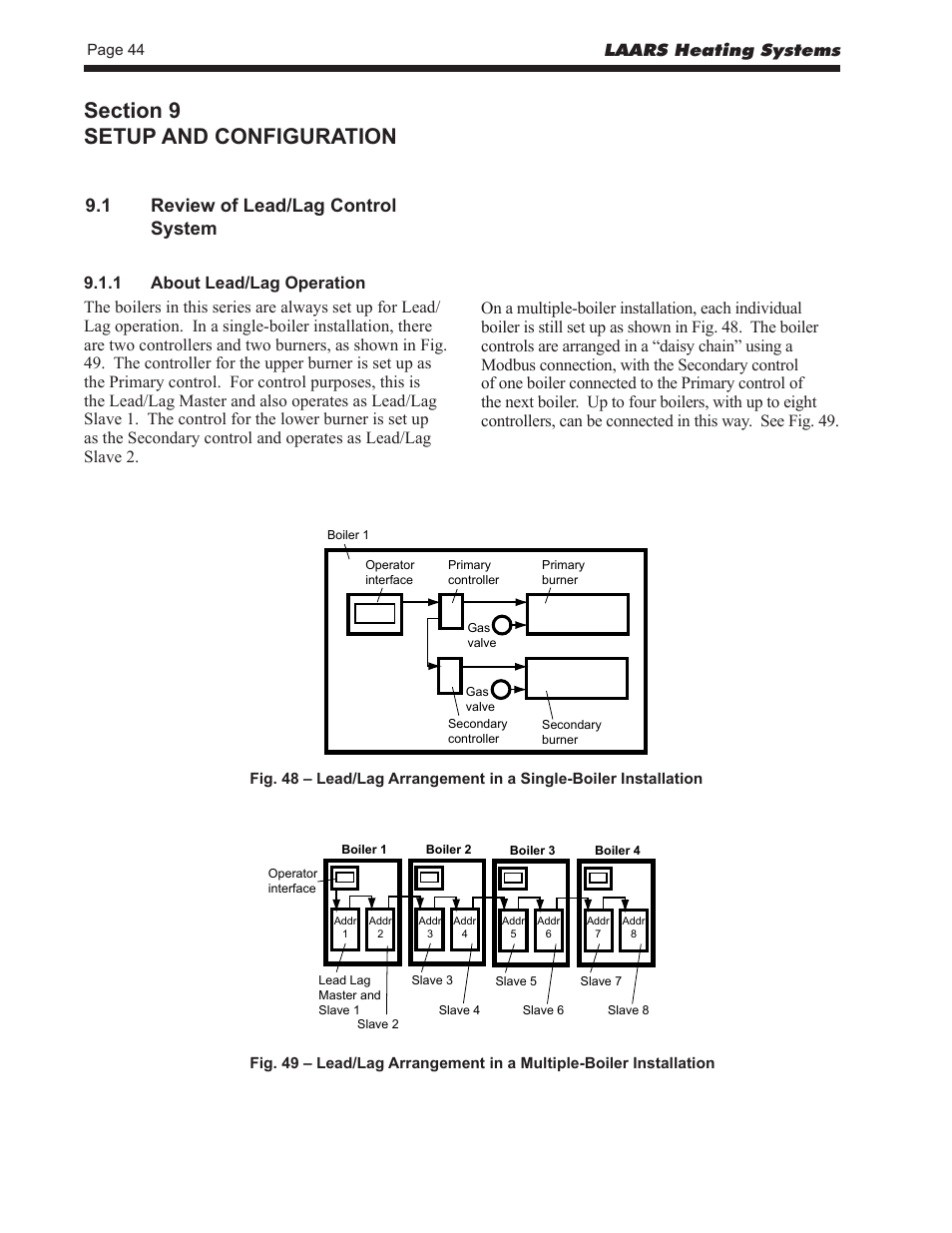 1 review of lead/lag control system, Laars heating systems | LAARS NeoTherm LC NTV1700 - Install and Operating Manual User Manual | Page 48 / 140