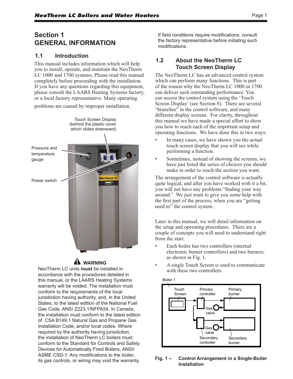 LAARS NeoTherm LC NTV1700 - Install and Operating Manual User Manual | Page 5 / 140