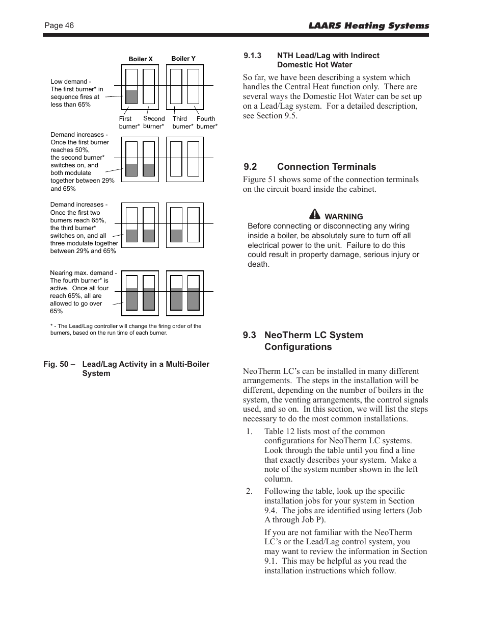 2 connection terminals, 3 neotherm lc system configurations | LAARS NeoTherm LC NTV1700 - Install and Operating Manual User Manual | Page 50 / 140