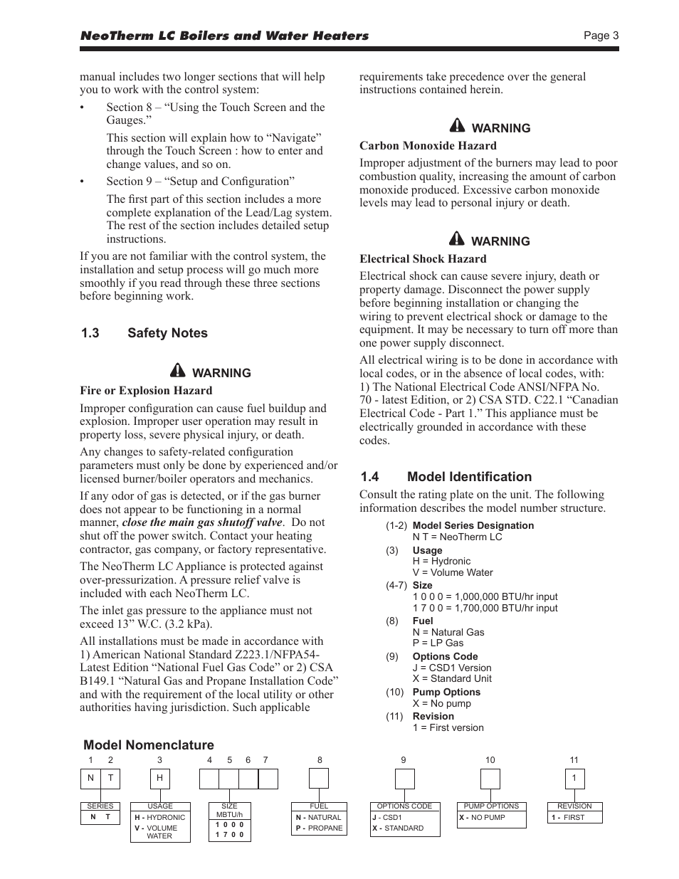 LAARS NeoTherm LC NTV1700 - Install and Operating Manual User Manual | Page 7 / 140