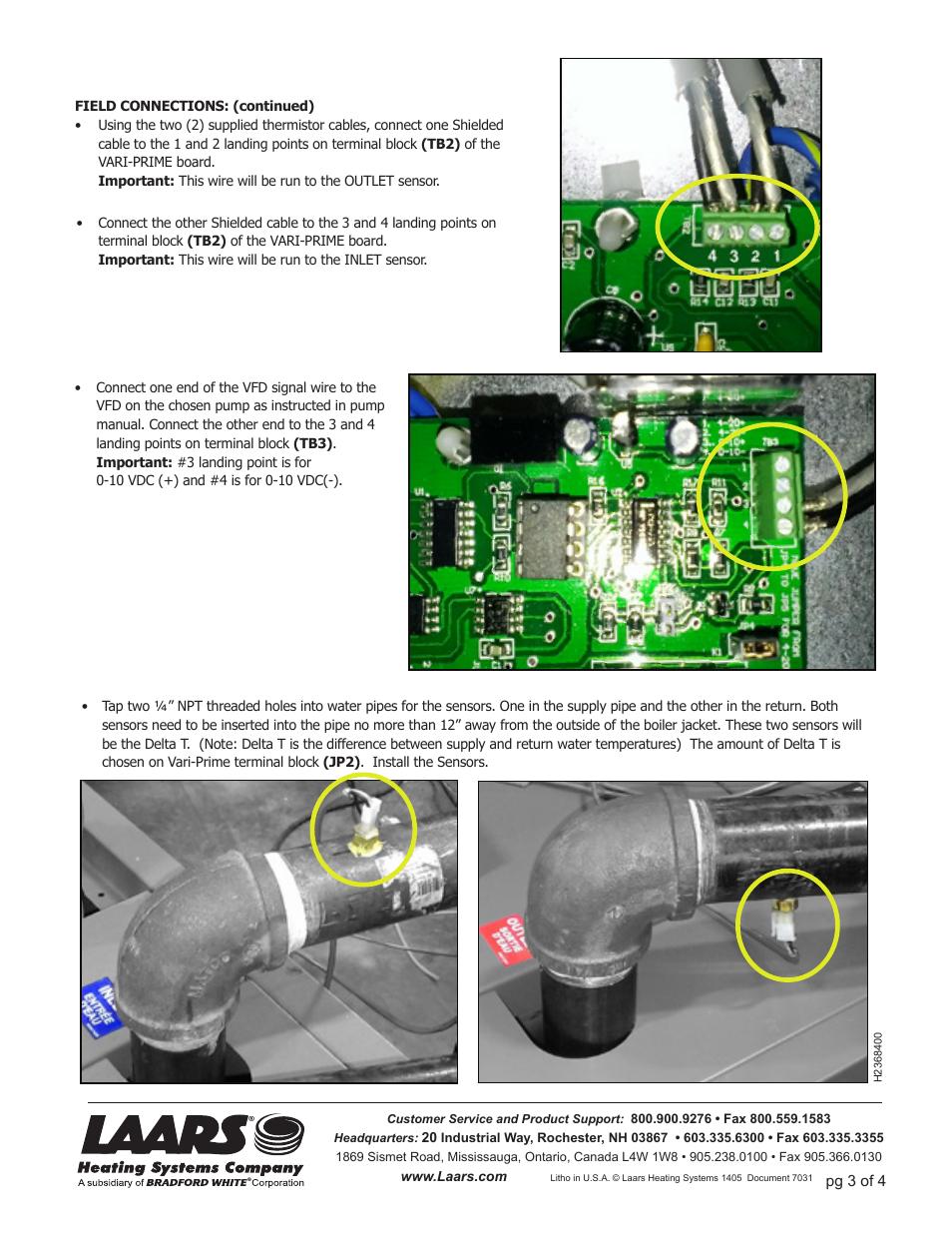 LAARS NeoTherm NTH (Sizes 285–850 MBTU/h) - Installation Manual User Manual | Page 3 / 4