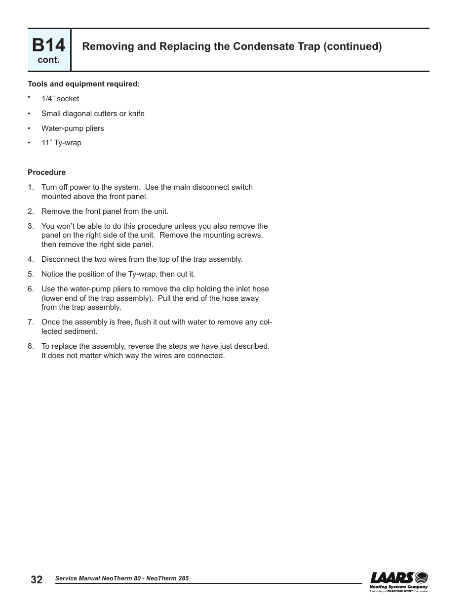 LAARS NeoTherm NTV (Sizes 150–285 MBTU/h) - Service Manual User Manual | Page 42 / 110