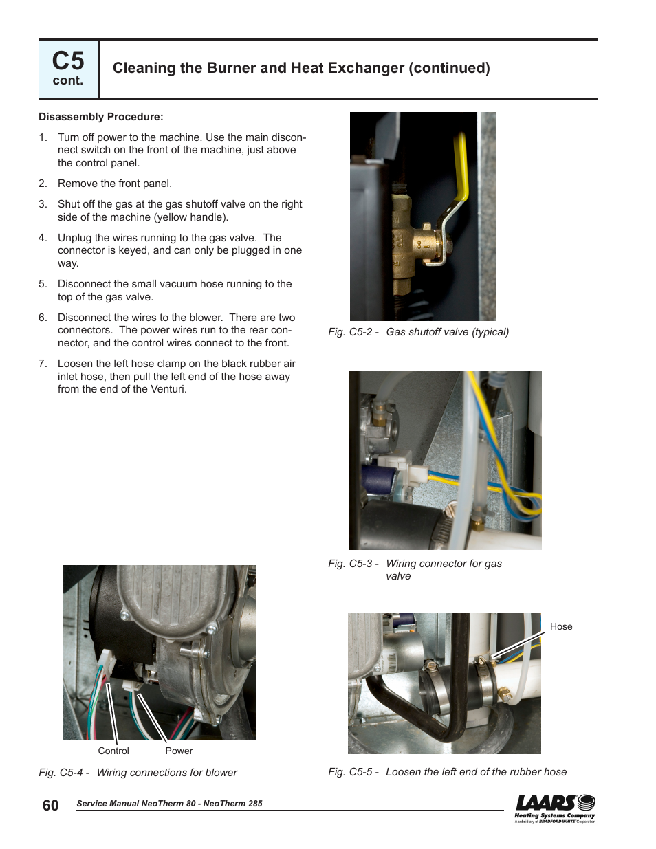 Cleaning the burner and heat exchanger (continued) | LAARS NeoTherm NTV (Sizes 150–285 MBTU/h) - Service Manual User Manual | Page 70 / 110