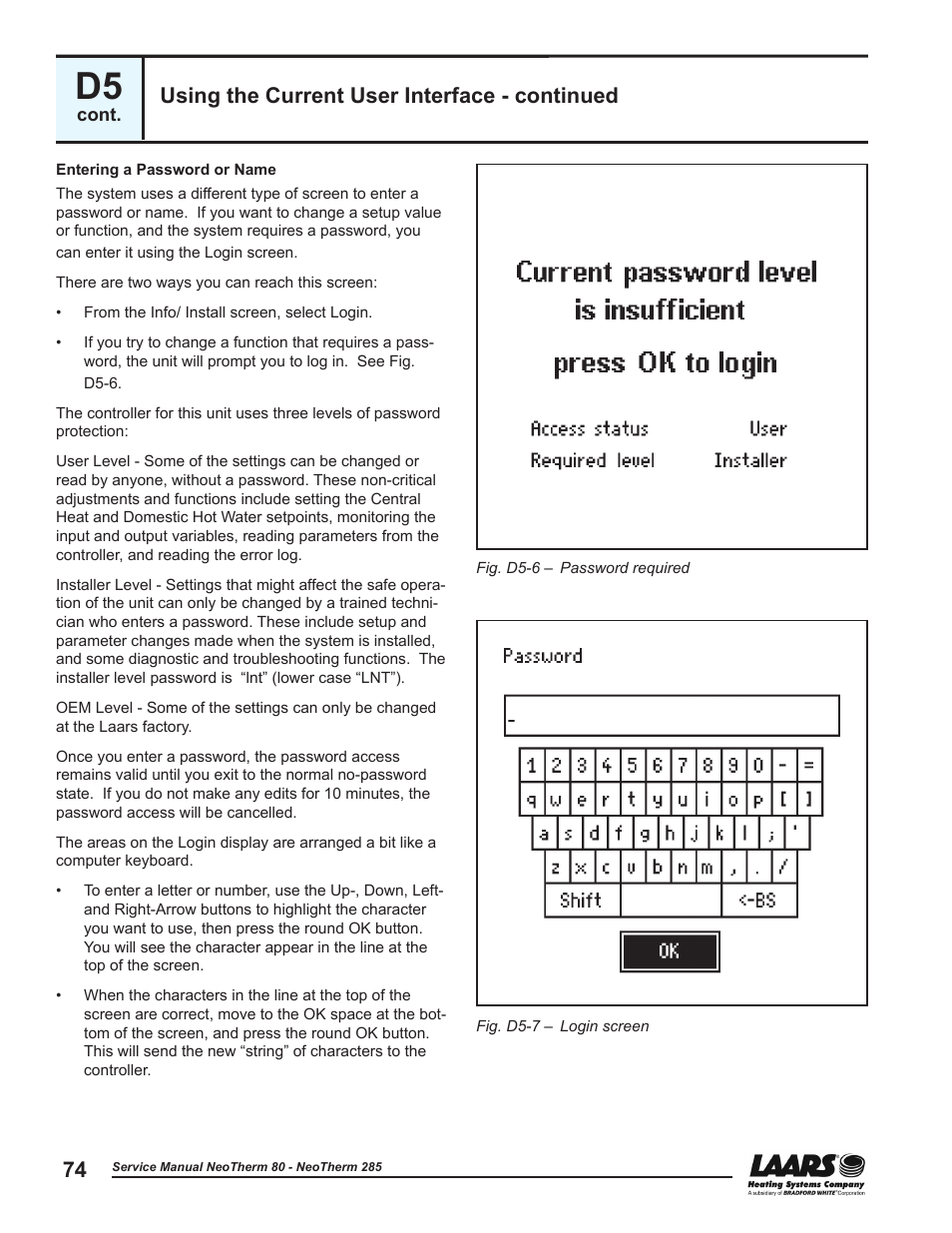 Using the current user interface - continued | LAARS NeoTherm NTV (Sizes 150–285 MBTU/h) - Service Manual User Manual | Page 84 / 110