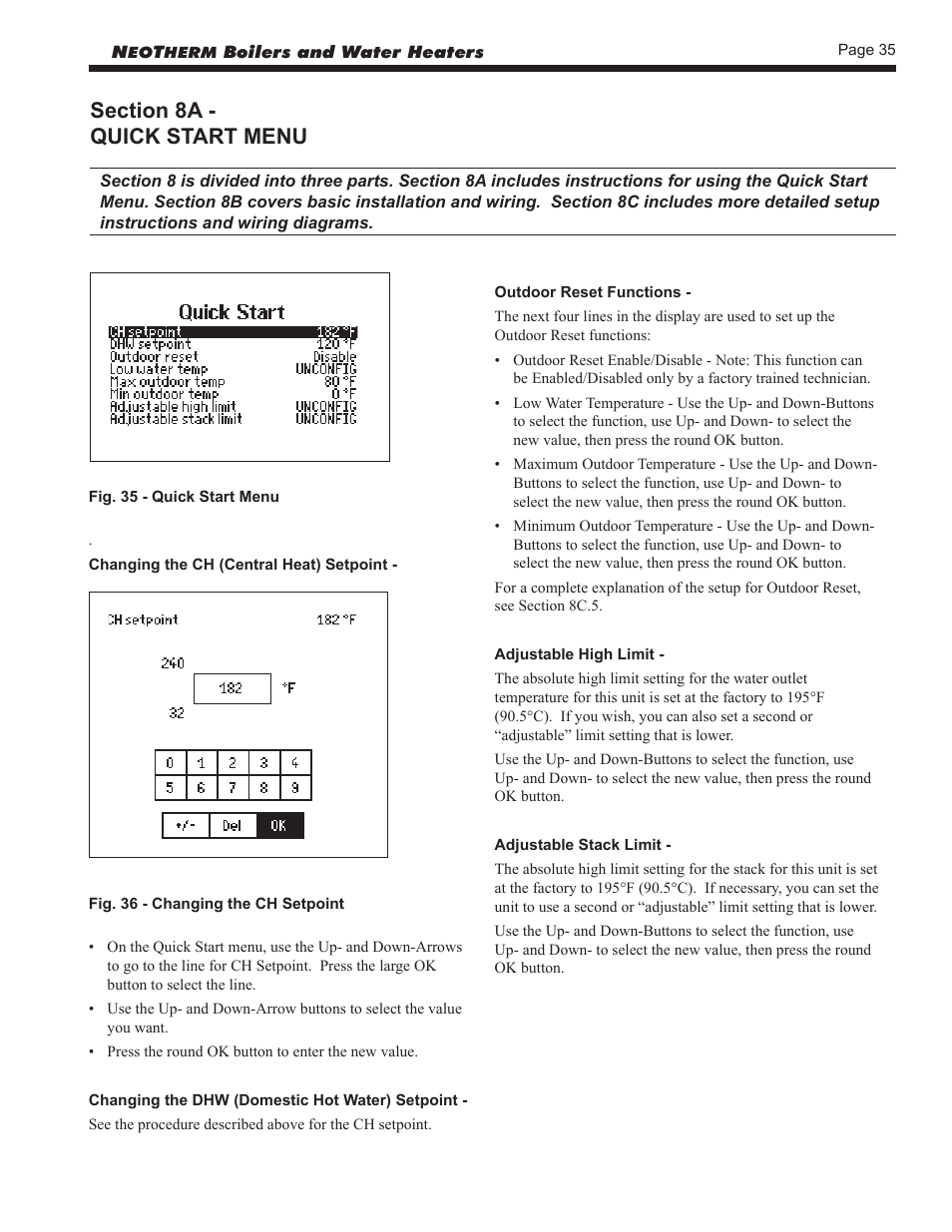 8a - quick start menu | LAARS NeoTherm NTV (Sizes 150–850 MBTU/h) - Install and Operating Manual User Manual | Page 39 / 92