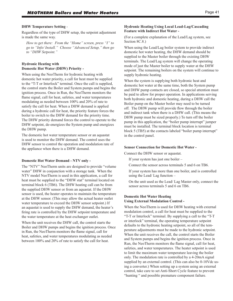 LAARS NeoTherm NTV (Sizes 150–850 MBTU/h) - Install and Operating Manual User Manual | Page 45 / 92