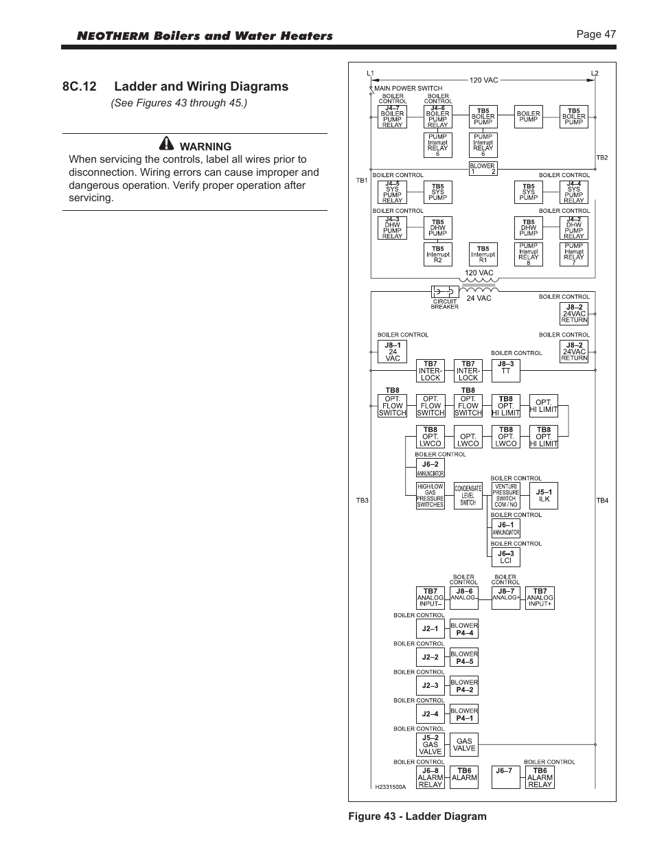 8c.12 ladder and wiring diagrams | LAARS NeoTherm NTV (Sizes 150–850 MBTU/h) - Install and Operating Manual User Manual | Page 51 / 92