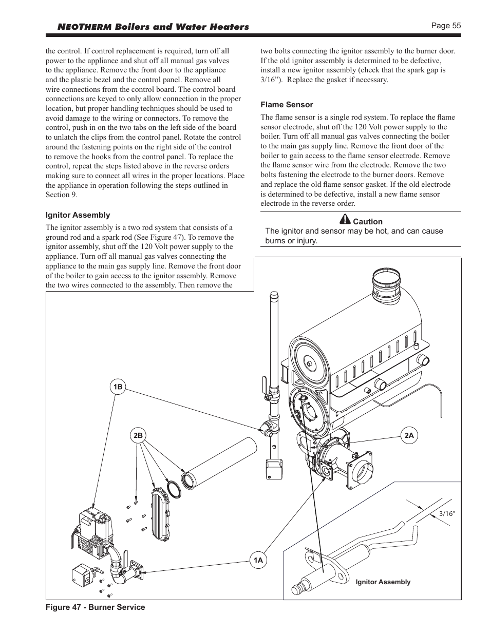 Burner service, diagrams | LAARS NeoTherm NTV (Sizes 150–850 MBTU/h) - Install and Operating Manual User Manual | Page 59 / 92