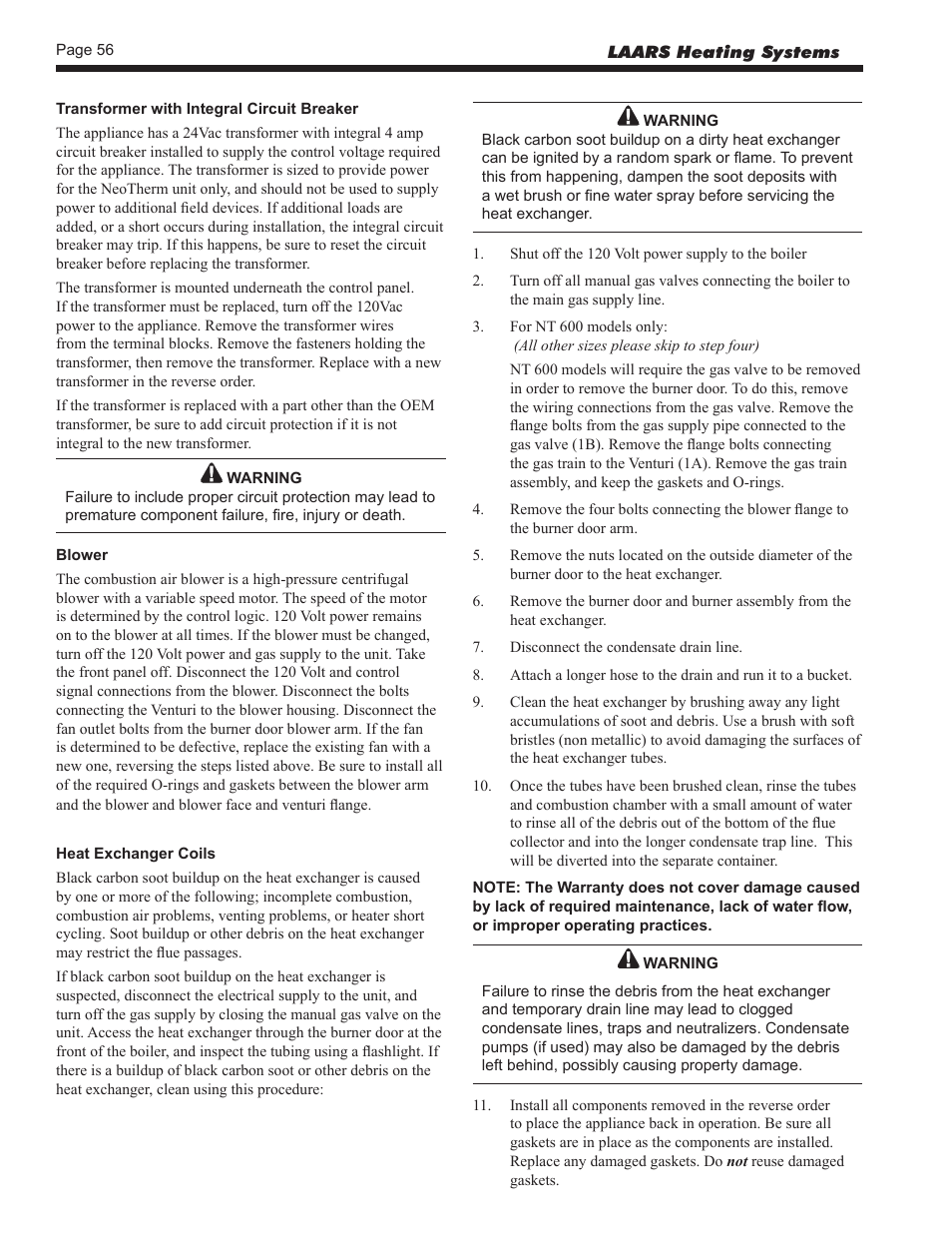 LAARS NeoTherm NTV (Sizes 150–850 MBTU/h) - Install and Operating Manual User Manual | Page 60 / 92