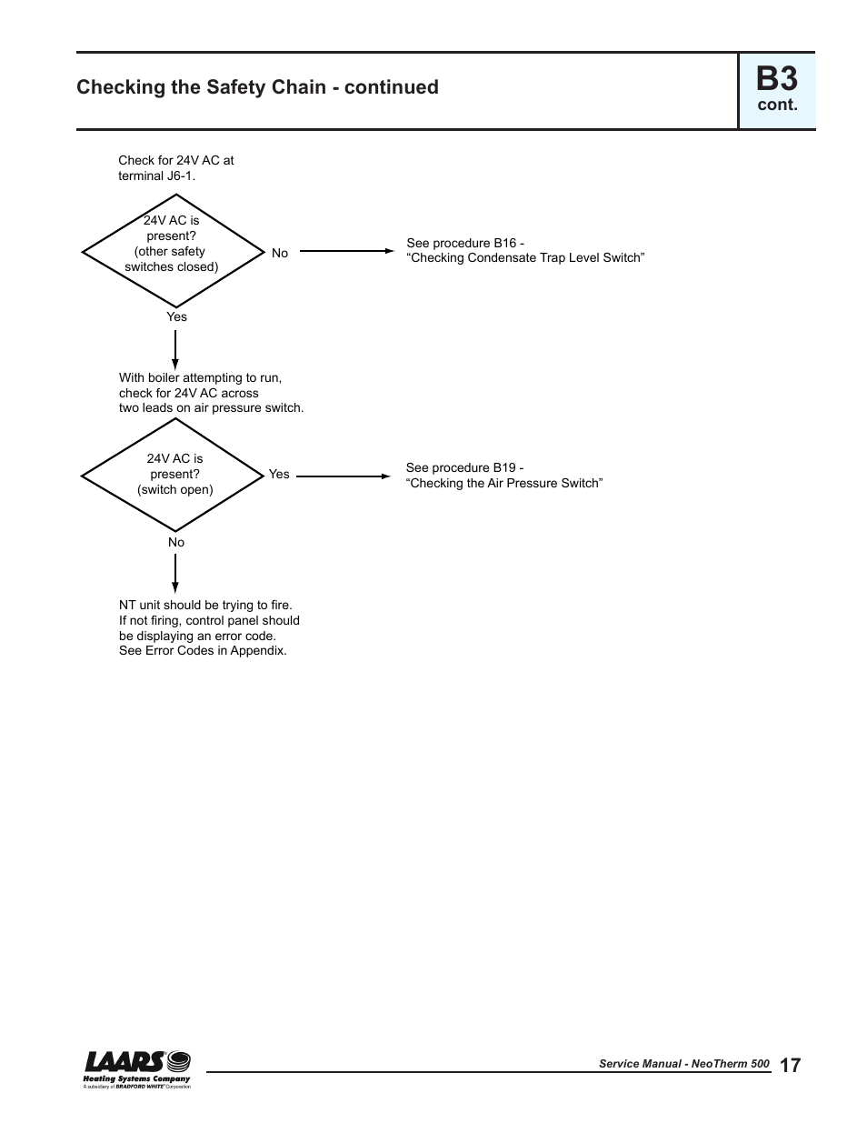Checking the safety chain - continued | LAARS NeoTherm NTV (Sizes 399-850 MBTU/h) - Service Manual User Manual | Page 27 / 118