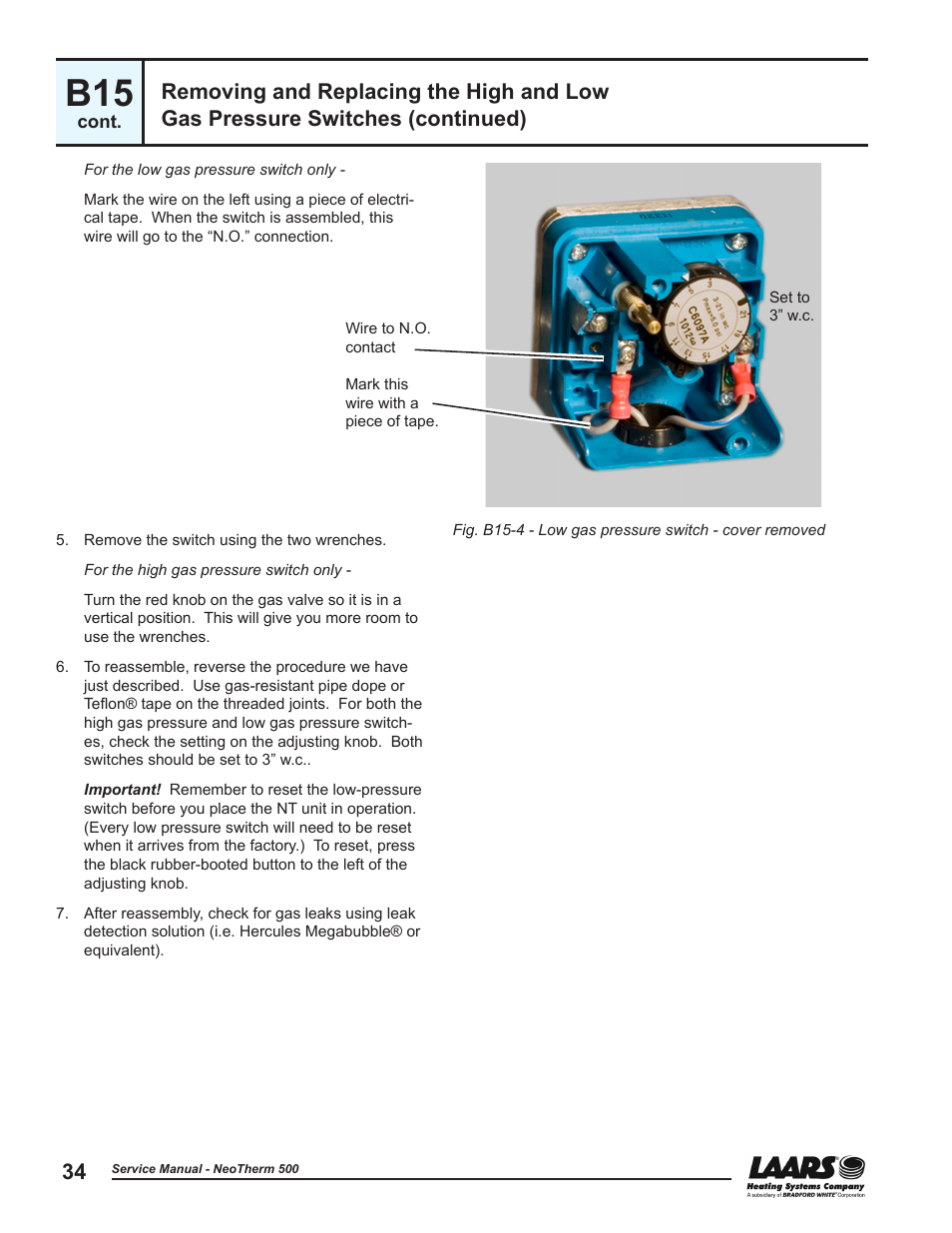 LAARS NeoTherm NTV (Sizes 399-850 MBTU/h) - Service Manual User Manual | Page 44 / 118