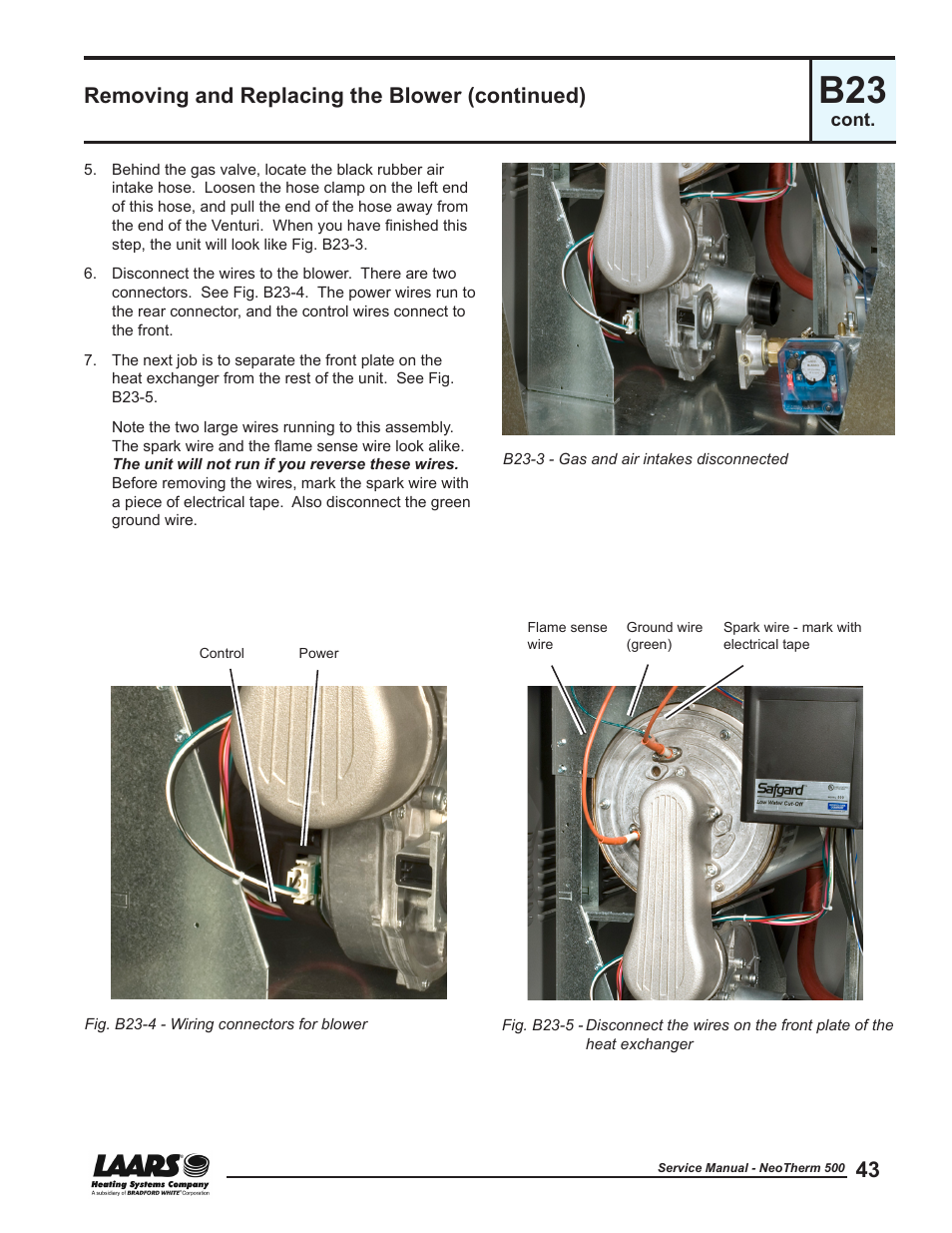 Removing and replacing the blower (continued) | LAARS NeoTherm NTV (Sizes 399-850 MBTU/h) - Service Manual User Manual | Page 53 / 118