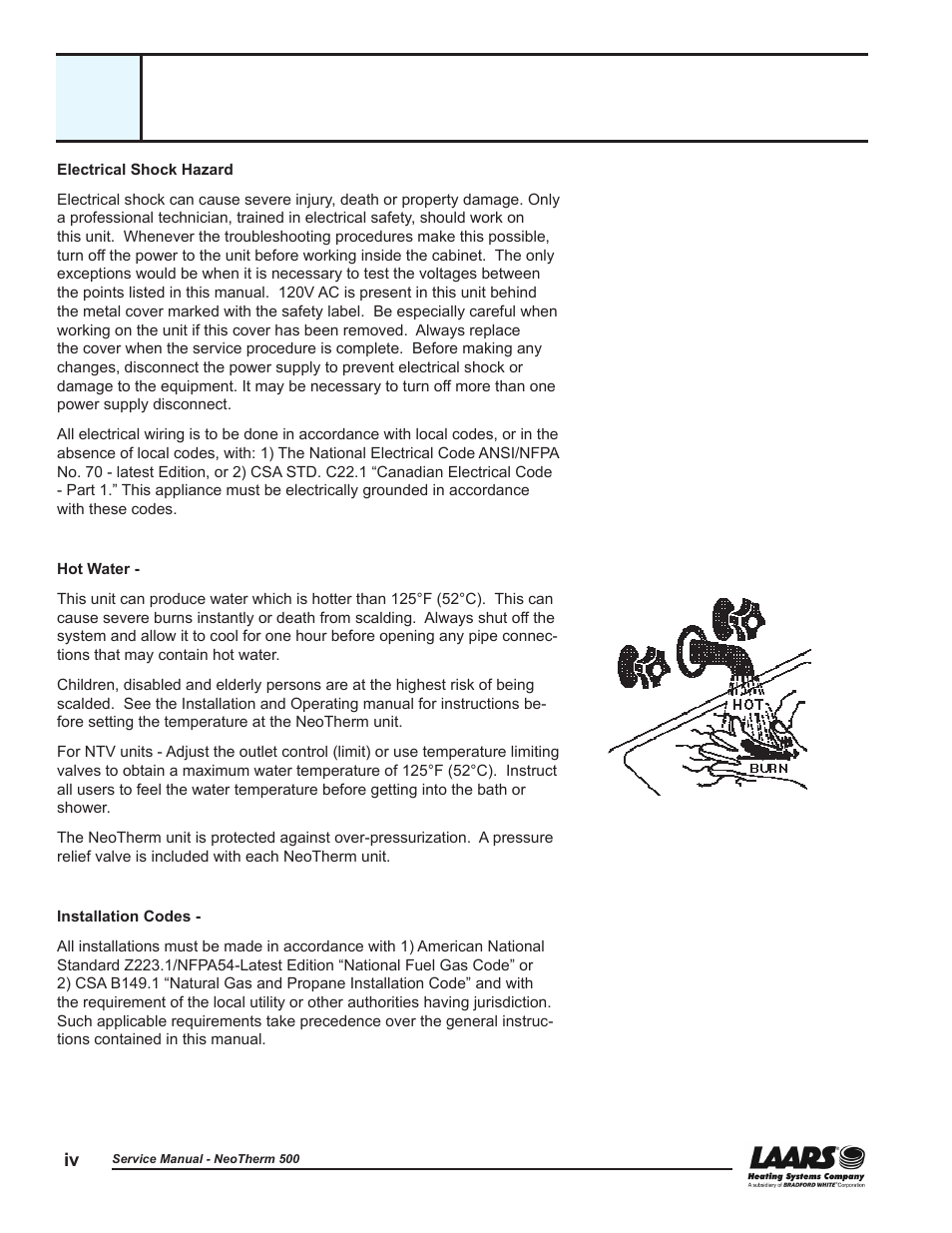 LAARS NeoTherm NTV (Sizes 399-850 MBTU/h) - Service Manual User Manual | Page 6 / 118
