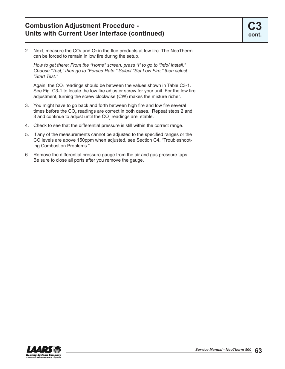 LAARS NeoTherm NTV (Sizes 399-850 MBTU/h) - Service Manual User Manual | Page 73 / 118