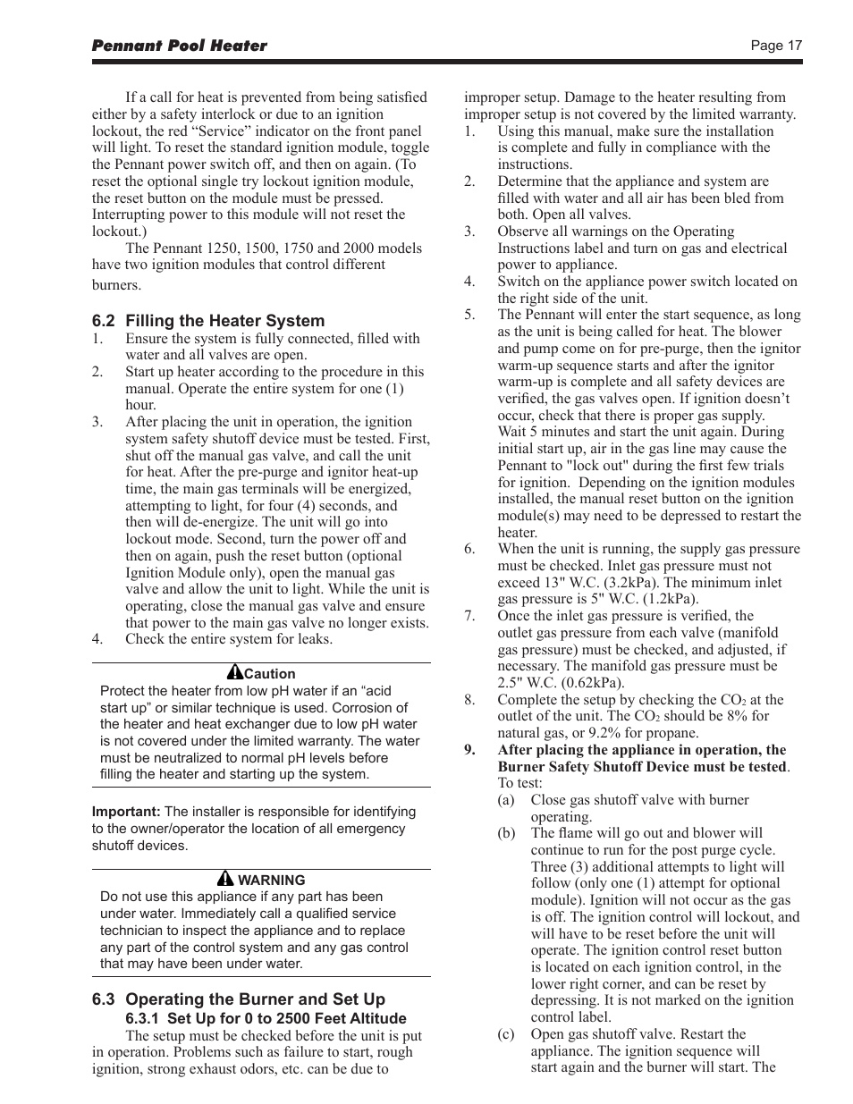 LAARS Pennant PNCP - Install and Operating Manual User Manual | Page 17 / 40