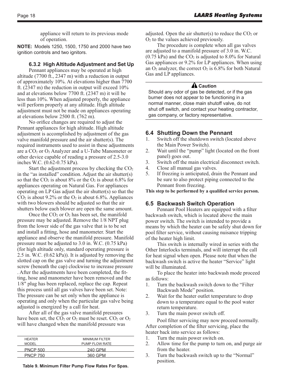 LAARS Pennant PNCP - Install and Operating Manual User Manual | Page 18 / 40