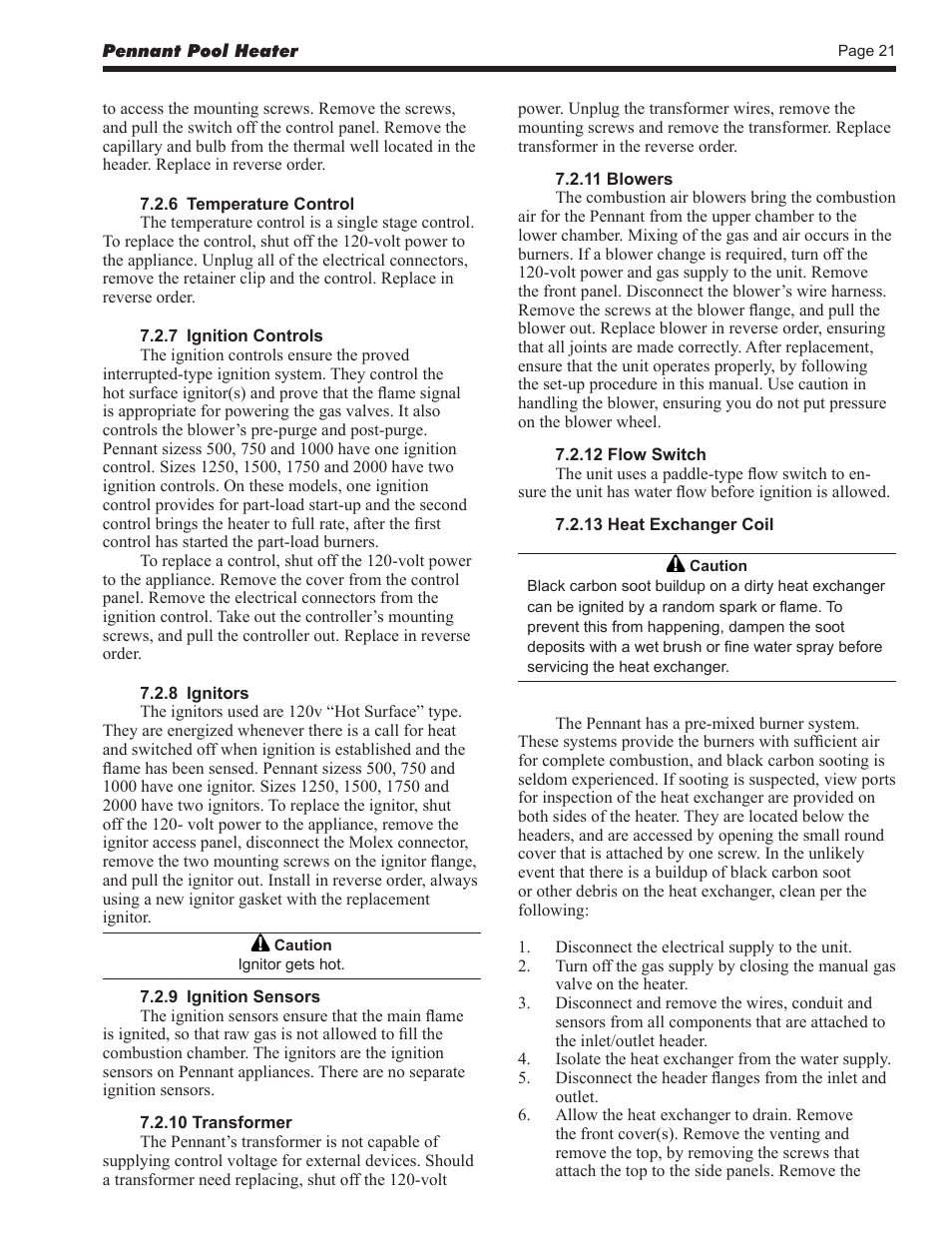 LAARS Pennant PNCP - Install and Operating Manual User Manual | Page 21 / 40