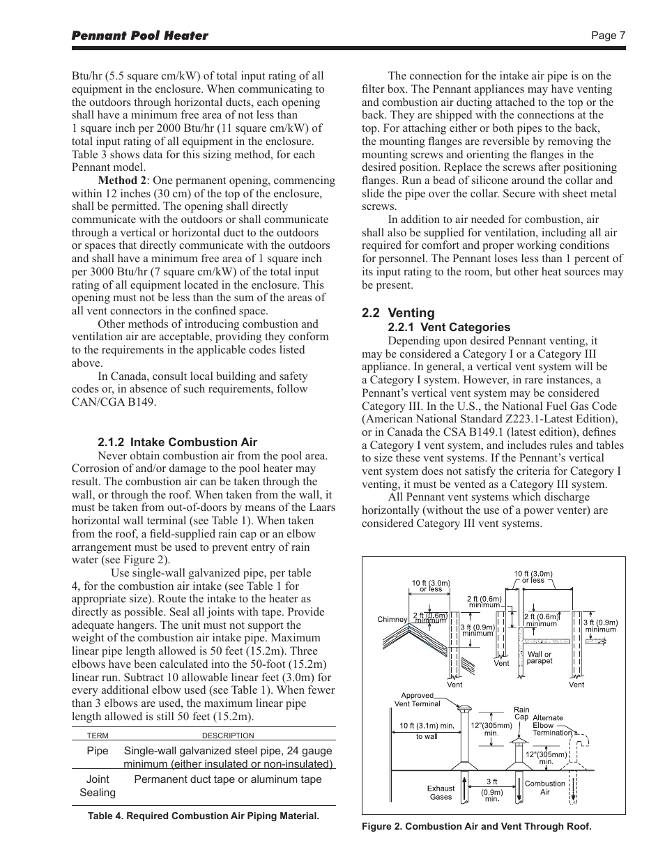 LAARS Pennant PNCP - Install and Operating Manual User Manual | Page 7 / 40