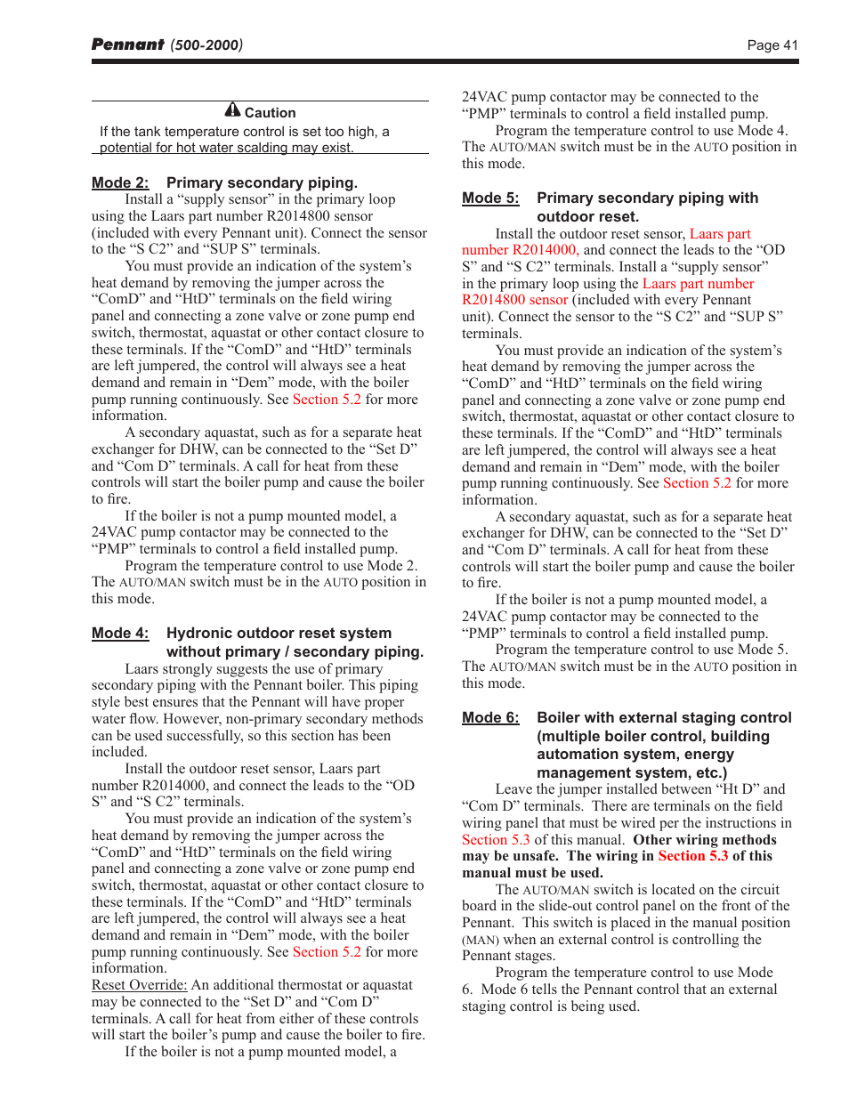 LAARS Pennant PNCV (Sizes 500-2000) - Install and Operating Manual User Manual | Page 41 / 64
