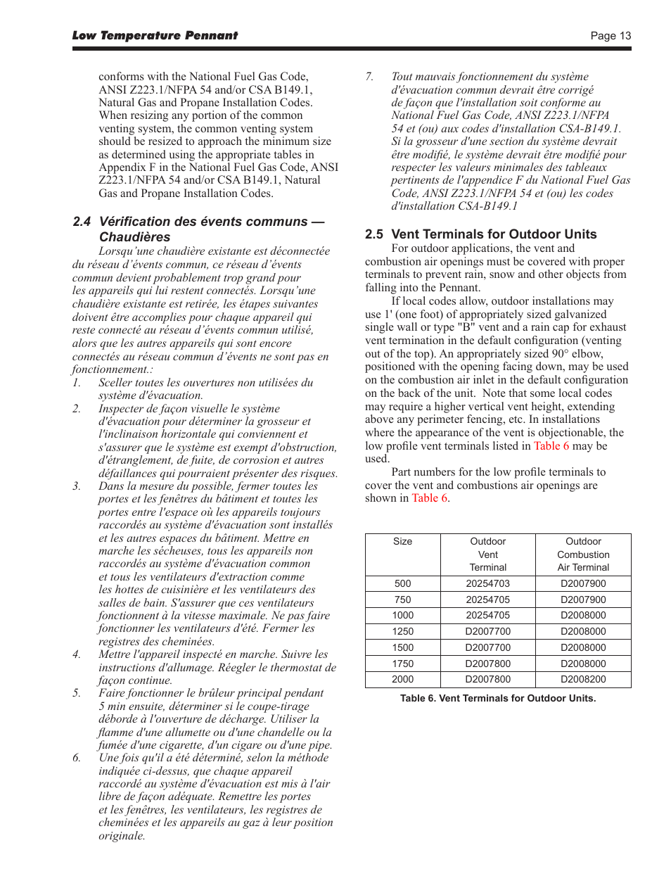 LAARS Pennant PNCV - Install and Operating Manual User Manual | Page 13 / 44