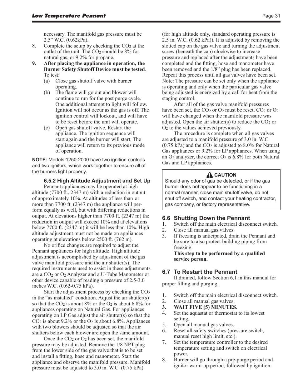 LAARS Pennant PNCV - Install and Operating Manual User Manual | Page 31 / 44