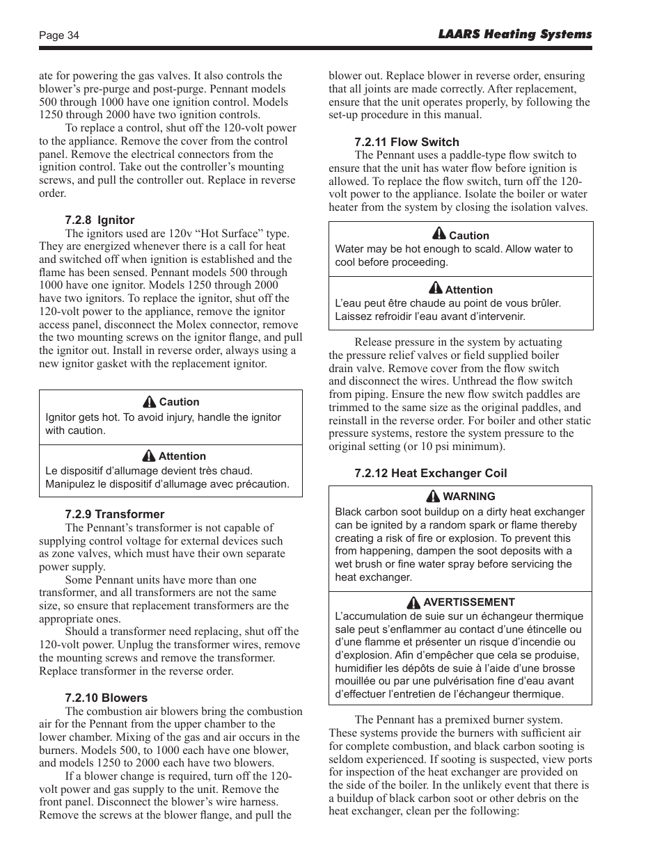 LAARS Pennant PNCV - Install and Operating Manual User Manual | Page 34 / 44