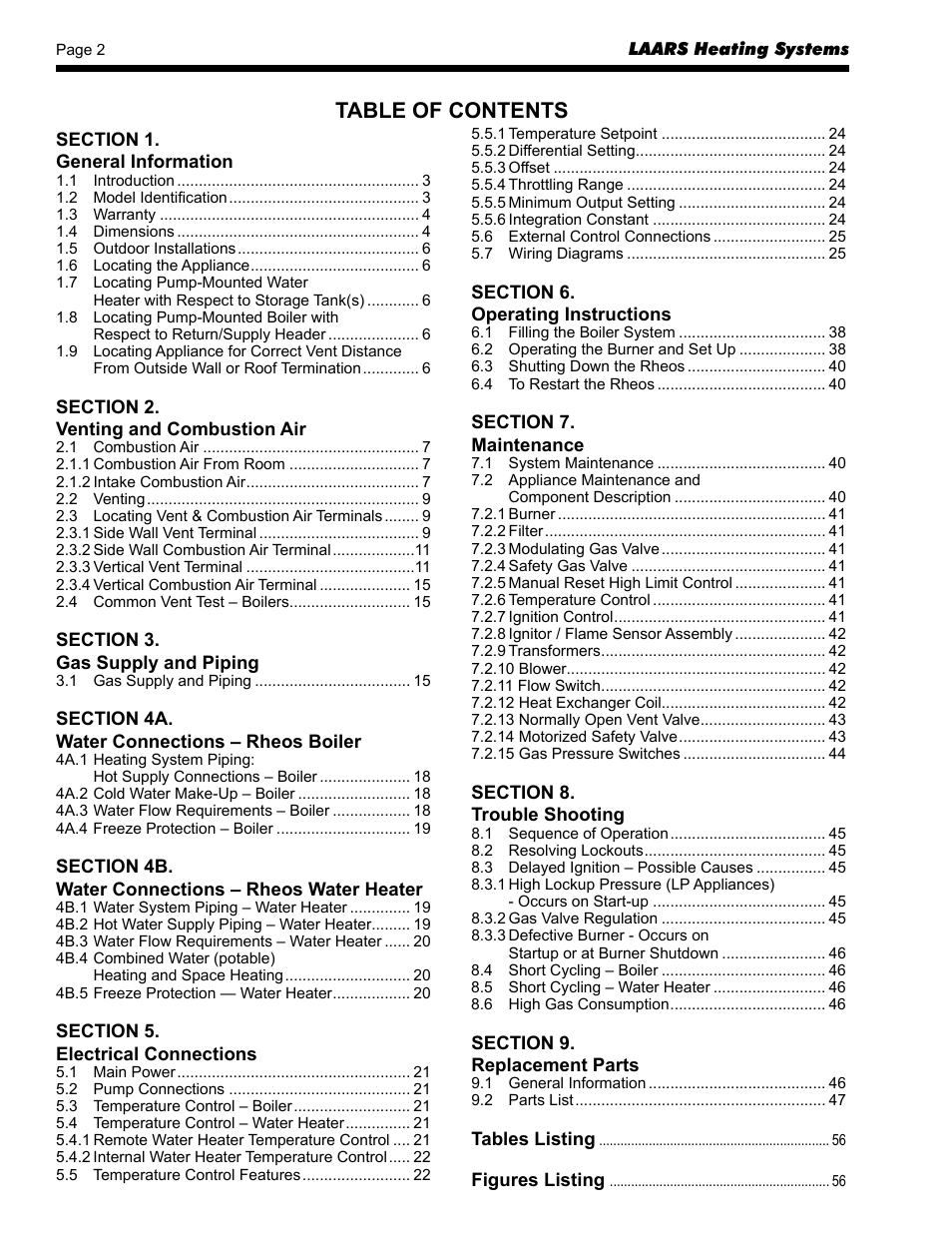 LAARS Rheos RHCV - Install and Operating Manual User Manual | Page 2 / 60