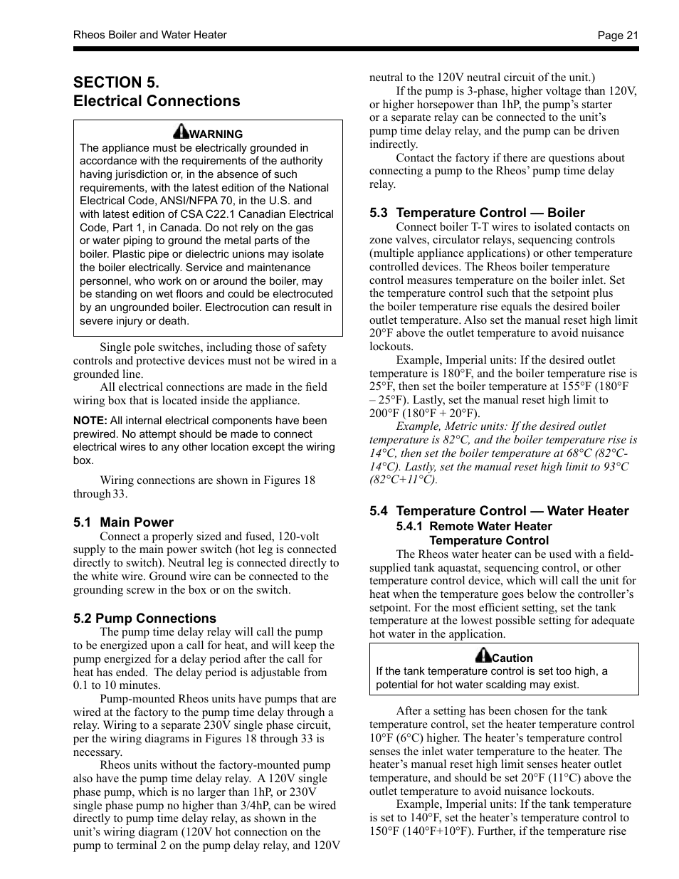 LAARS Rheos RHCV - Install and Operating Manual User Manual | Page 21 / 60
