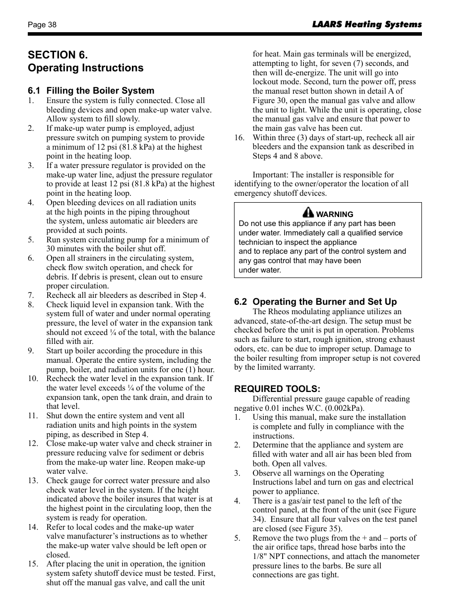 LAARS Rheos RHCV - Install and Operating Manual User Manual | Page 38 / 60