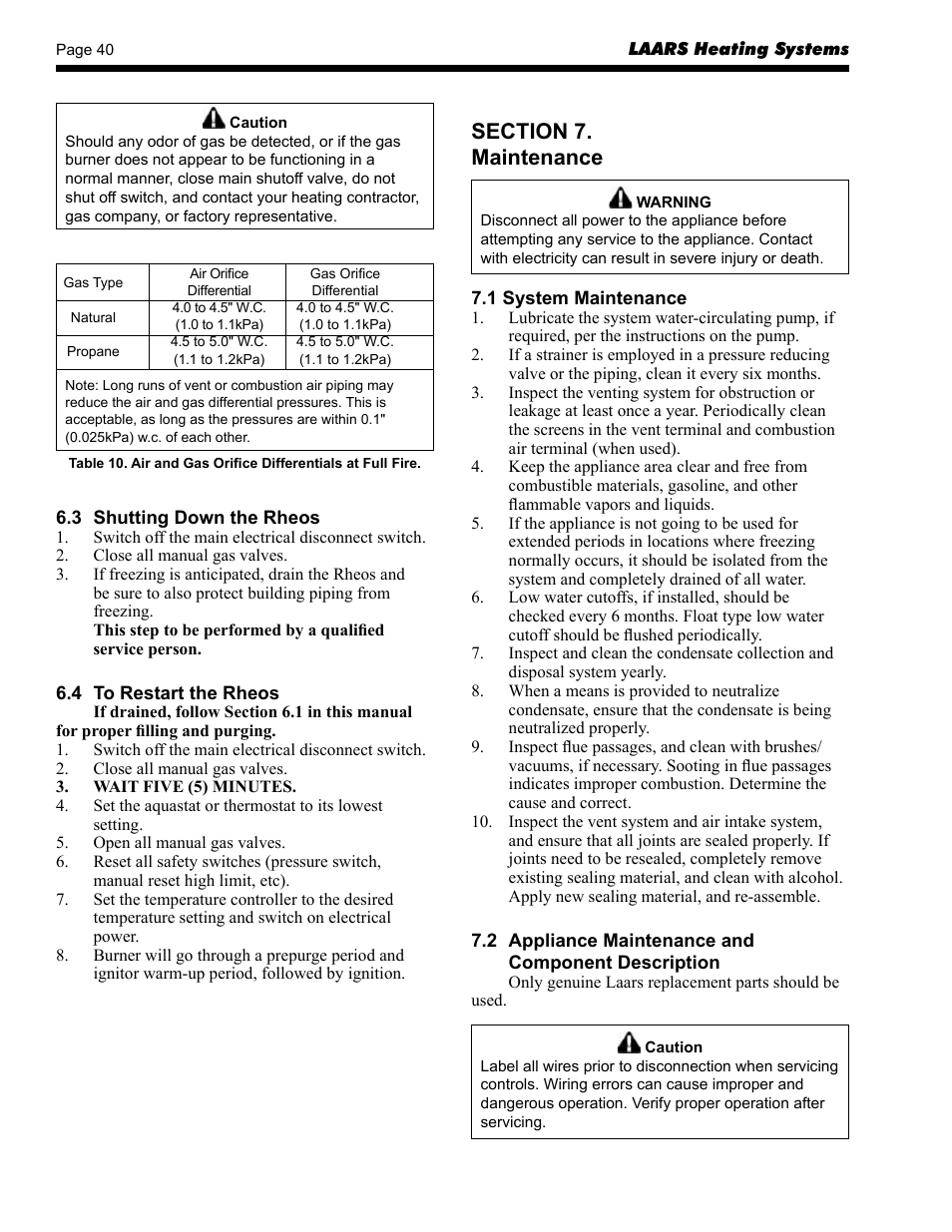 LAARS Rheos RHCV - Install and Operating Manual User Manual | Page 40 / 60